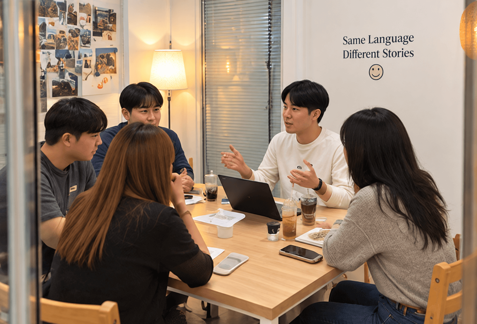 AI 생성 이미지: 함께 듣고, 생각을 나누는 시간